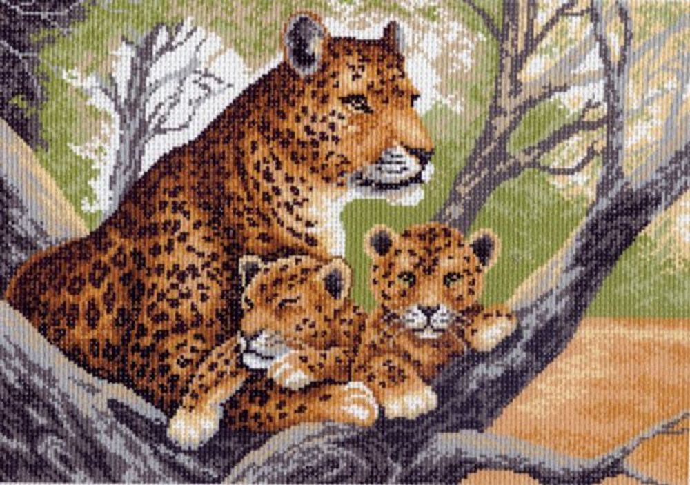 Рисунок для вышивания Матренин Посад (канва), 37х49 -0615 Гепард с малышами