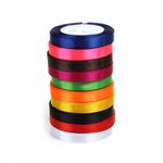 Лента атласная 1-сторонняя 12.0 мм / 10 шт по 22.5±1 метра, набор Микс1, Magic4Hobby