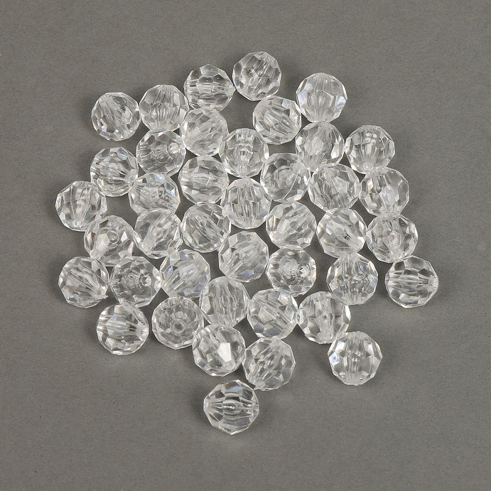 Бусины акрил ⌀14 мм, цв. 17 прозрачный, 50 г, Magic4Hobby