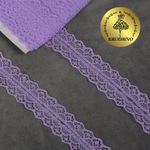 Кружево отделочное в стиле "трикотаж" 30 мм, диз. 277, цв.11 св.сиреневый, уп. 27,4 м