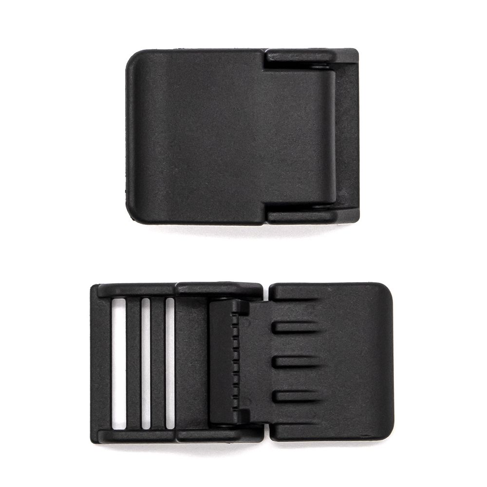 Пряжка силовая для стропы пластик 32 мм, цв. черный, 10 шт