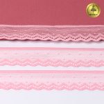 Кружево стрейч (эластичное) 25 мм / 5 метров, TBY.8028, цв.F134 розовый, 1385591