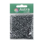 Бусины пластик (жемчуг) 3х6 мм, 15 г, Astra&Craft, J527 темно-серый