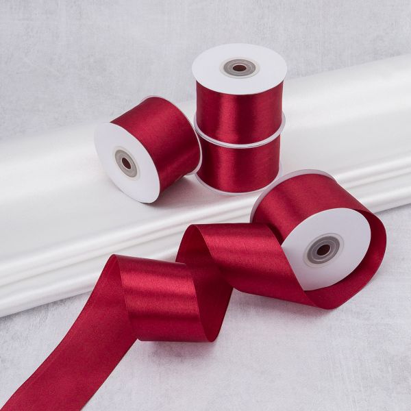 Лента атласная 50.0 мм / 4 шт по 22.86 метра, бордовый