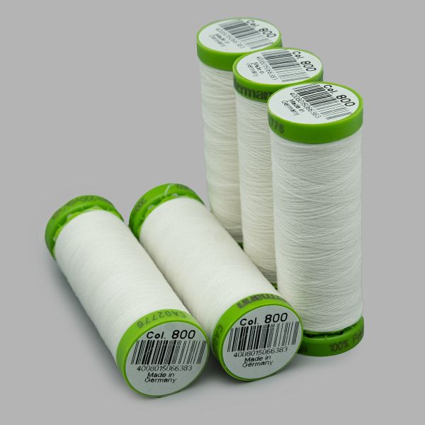 Нитки для тонких тканей Gutermann Extra Fine 150, 200м, _800 белый, 5 катушек