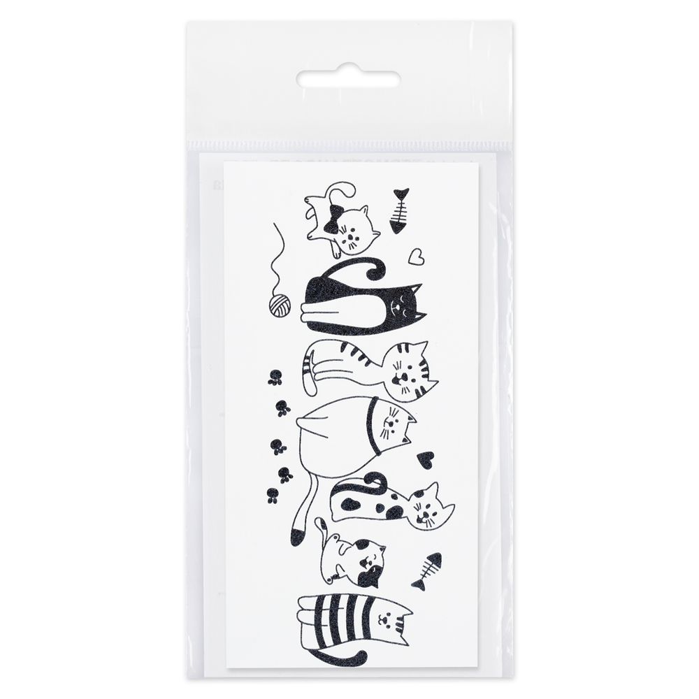 Термоаппликация Gamma Термотрансфер M №04, 1 шт, M-424 Котики 5.5х14.5 см