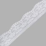 Кружево эластичное (стрейч) 25 мм / 50 метров, отбеленный, К009.025