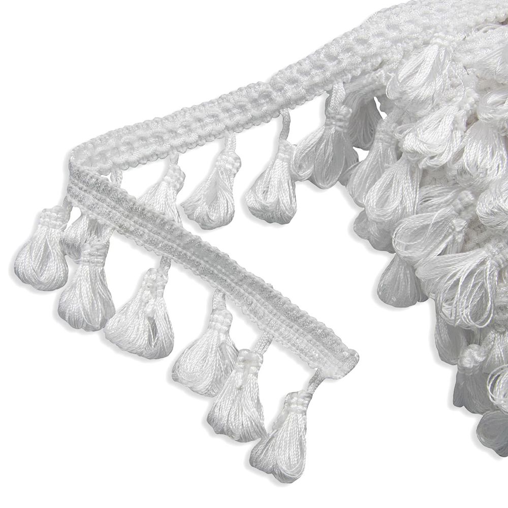 Бахрома отделочная 50.0 мм / 10 метров, с кистями 001 белый