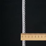 Кружево вязаное (тесьма) 10 мм / 13.72 метра, хлопок, белый, 3AR3335