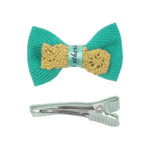 Набор бантик и заколка, мини 35мм/35мм, зеленый/мятный