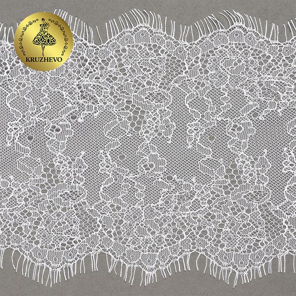 Кружево шантильи (реснички) 170 мм, цв.01 белый, 3 метра, Kruzhevo