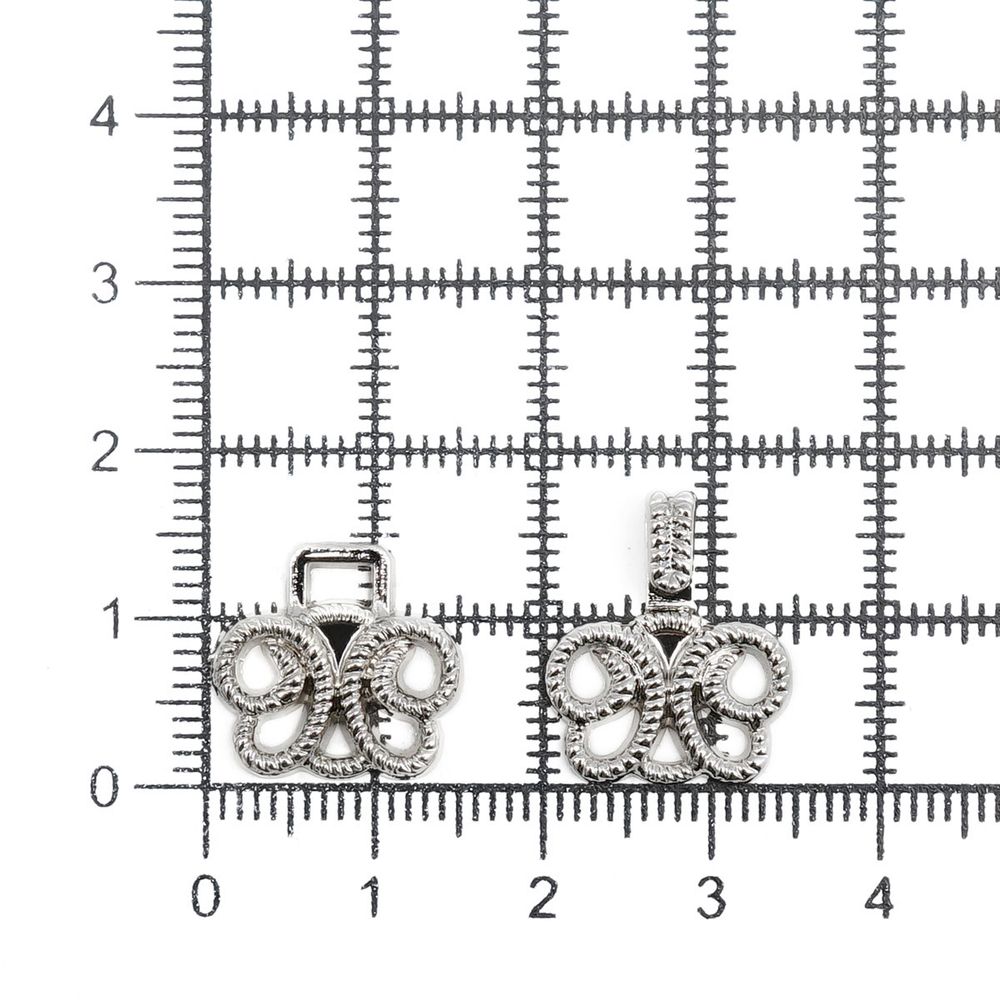 Крючки пришивные декоративные 25х14 мм, nickel, 10 шт