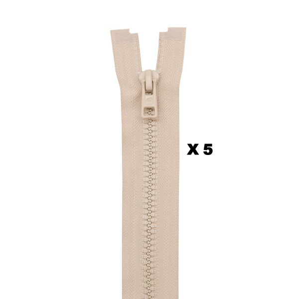 Молния трактор Arta Т6 (6 мм) 1 зам., разъем., 40 см, (2076), A371 св.бежевый, НОВЫЙ МАТОВЫЙ ЗАМОК, уп.5 штук