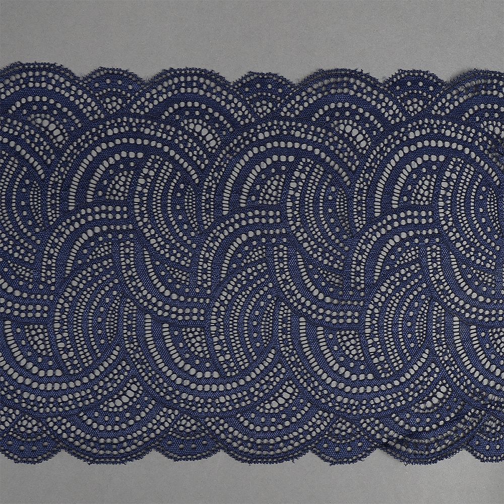 Кружево бельевое эластичное 210 мм / 3 м, 8033 цв.S919 т.синий, Kruzhevo