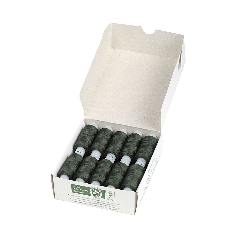 Нитки армированные ПНК им.Кирова 45ЛЛ, бытовые, 200 м / 20 кат., 3413 т.зеленый