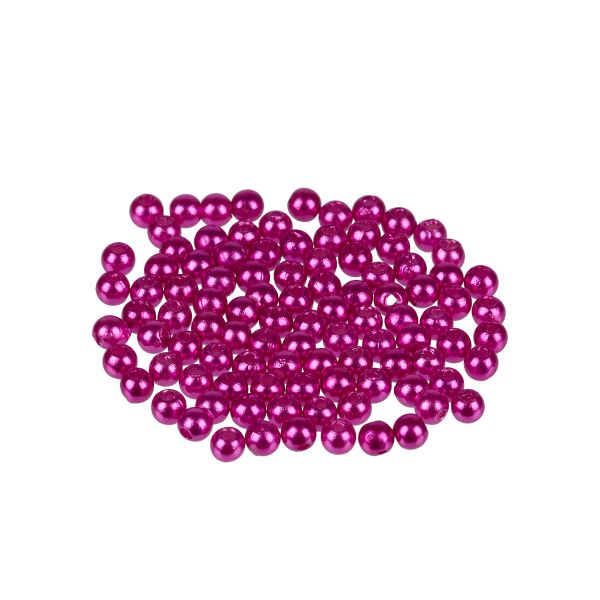 Бусины пластик ⌀4 мм, 100±5 шт, №08 фуксия, Zlatka PB