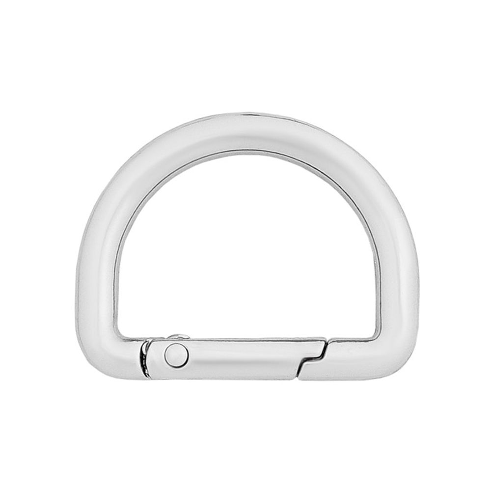 Карабин металл полукольцо 25 мм, серебро (никель), MB_2232, 6 шт