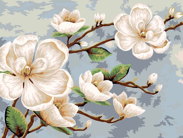 Картина по номерам Фрея PNB/PM-209, Ветвь магнолии, 40х30 см