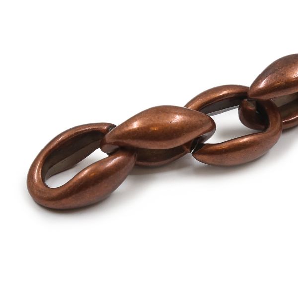 Цепь пластик 10 см, размер звена 27х14 мм, медь