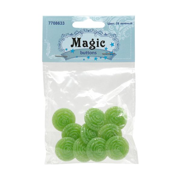 Пуговицы на ножке Розочки, 10 шт (29 зеленый)