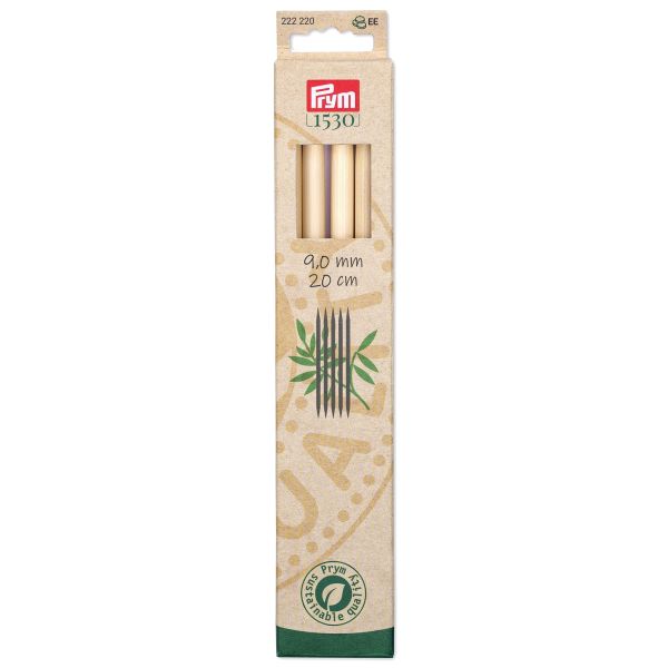 Спицы чулочные Prym ⌀9,0 мм, 20 см, 5 шт, бамбук