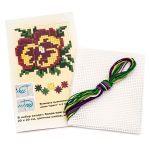Набор для вышивания нитками РС Студия, Анютки 8х8 см