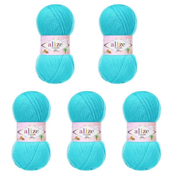 Пряжа Alize (Ализе) Sekerim Bebe / уп.5 мот. по 100 г, 320м, 287 бирюзовый