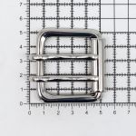 Пряжка ременная металл 40 мм, 2 язычка, никель, 2 шт, BIG