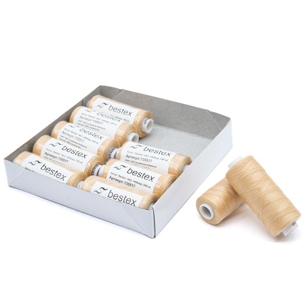 Нитки швейные бытовые Bestex 40/2, 365 м (400 ярд) / 10 кат., 024 светло-абрикосовый