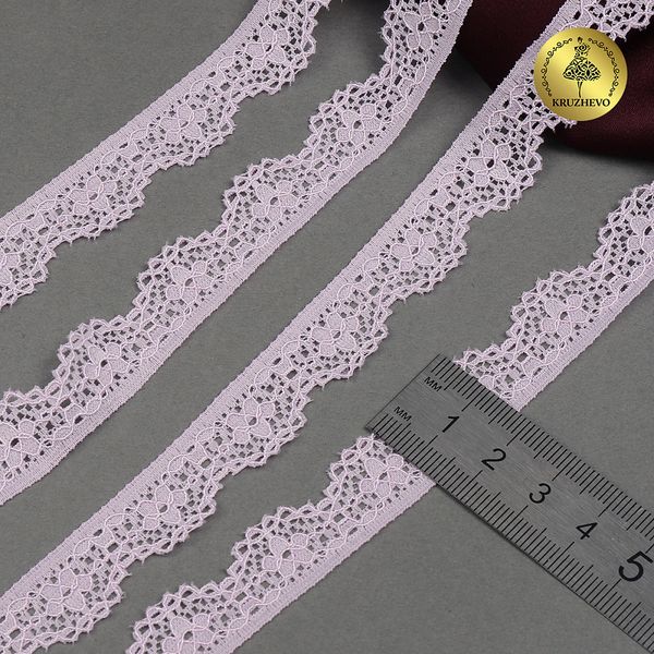 Кружево эластичное (стрейч) 8031 15мм цв.F165 нежная сирень, 50м, Kruzhevo