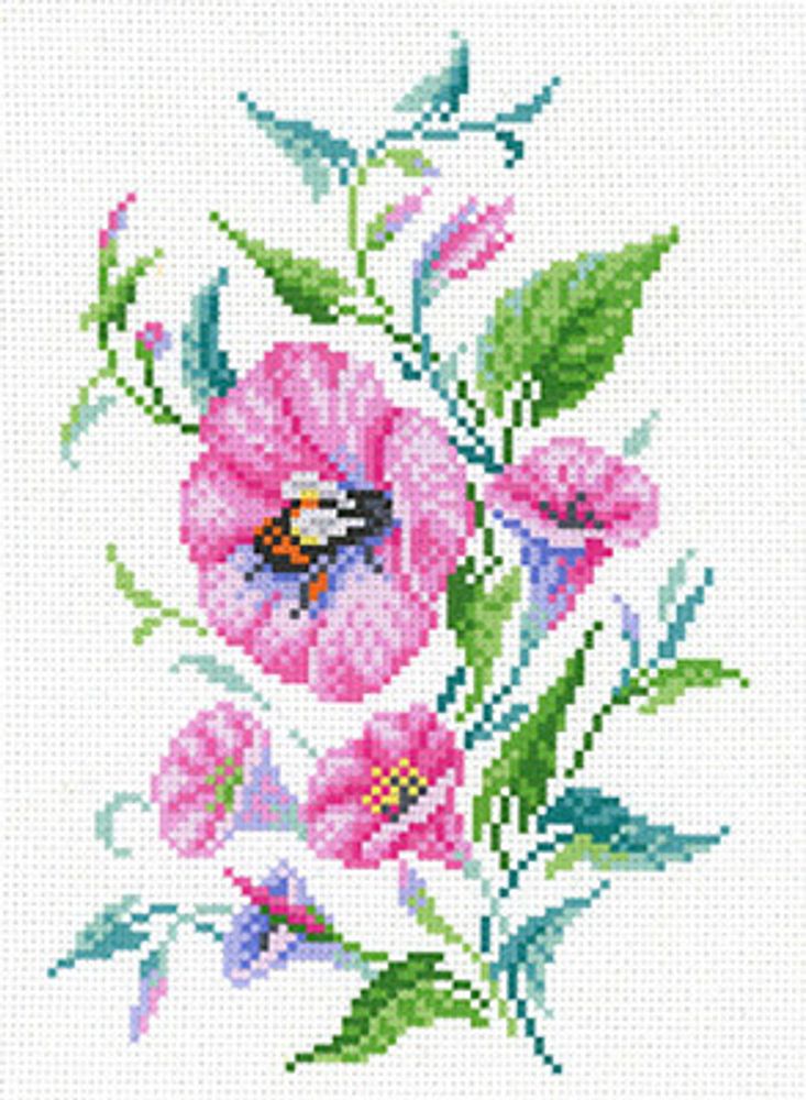 Набор для вышивания нитками МП Студия, Нежный вьюнок, 21х30 см