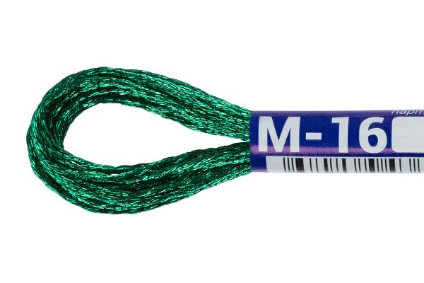 Мулине Gamma металлик, цв.М-16 изумрудный, 12 мотков по 8 метров