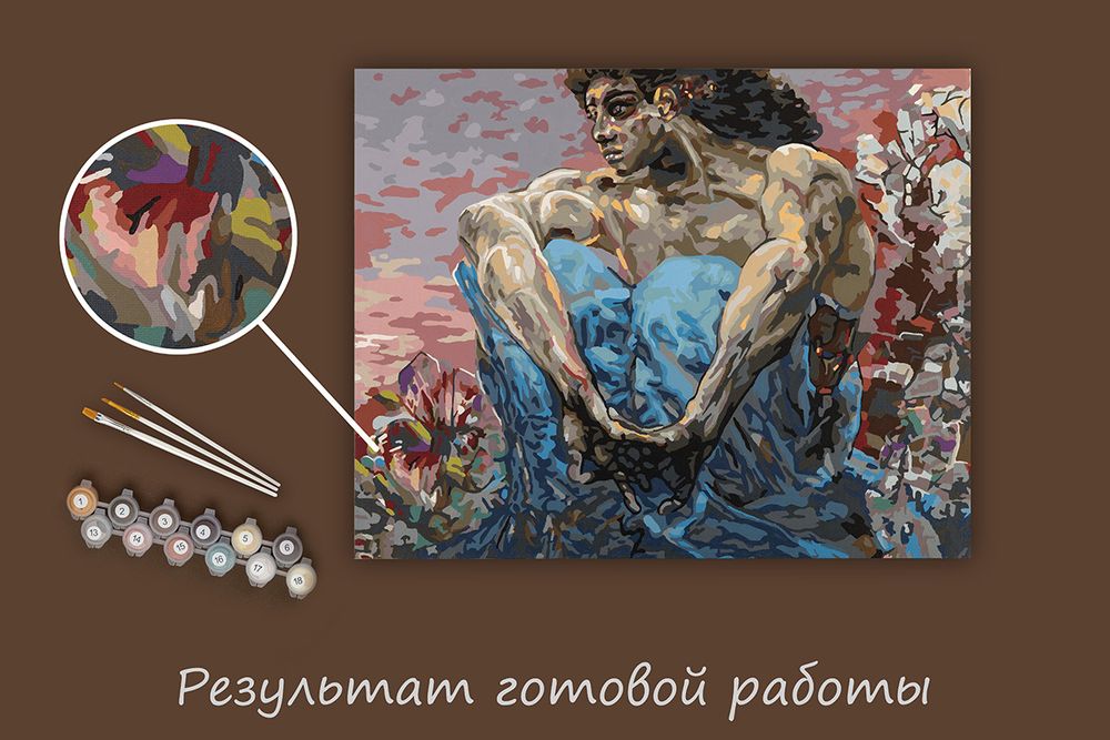 Картина по номерам Фрея GTG-PNB/PL-201, По мотивам картины Врубеля М. А. «Демон (сидящий)». 1890. Фрагмент, 50х40 см