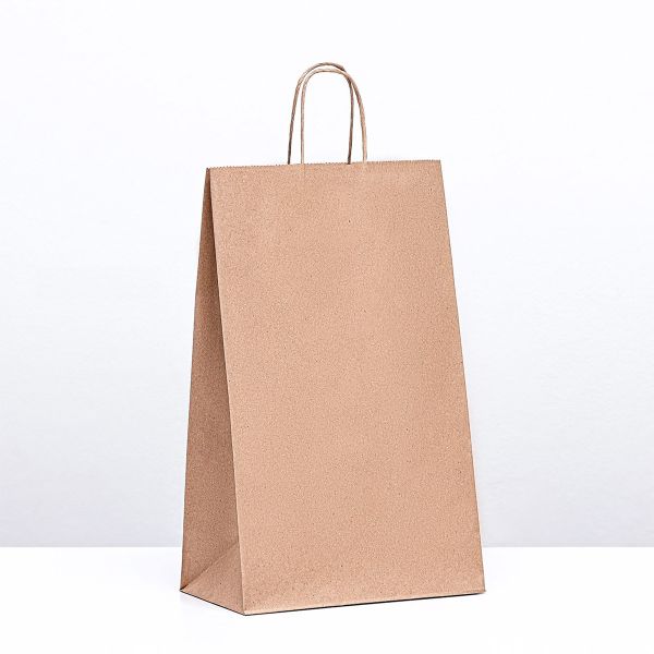 Пакет бумажный крафт 90 г/м², круглая ручка 22х12х34,5см, 9935780, 25 шт