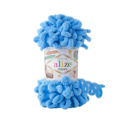 Пряжа Alize (Ализе) Puffy / уп.5 мот. по 100 г, 9м, 289 синий A
