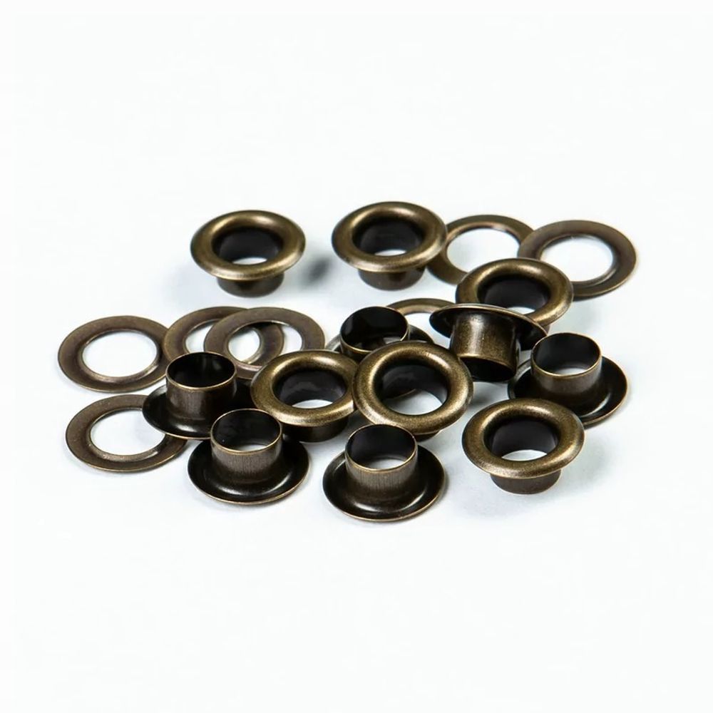 Люверсы металл ⌀6.0 мм (внутр.), h=4.2 мм, внешн. ⌀11.5 мм, латунь, 100 шт, BIG