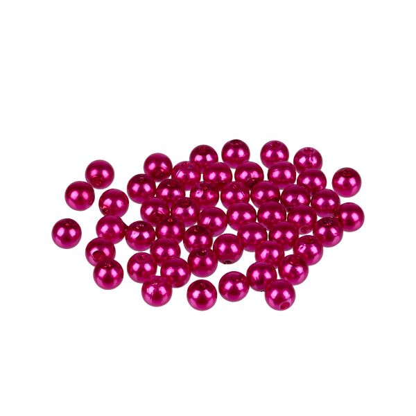 Бусины пластик ⌀6 мм, 50±2 шт, №08 фуксия, Zlatka PB-1