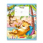 Тетрадь ученическая школьная, выборочный лак, A5+ 12 л. на скобе, 25 шт, клетка, 000358 Тигроленд, Светоч 12ТСКд5_4_3_1