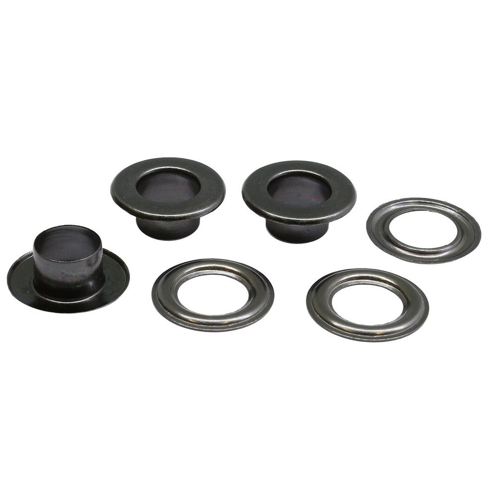 Люверсы металл ⌀_8.0 мм (внутр.), латунь, цв.чер.никель плоский, 50 шт, BIG