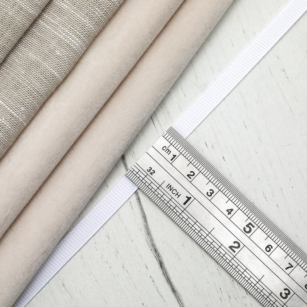 Лента репсовая (в рубчик) 6.0 мм, 001 белоснежный, уп.18,28 м