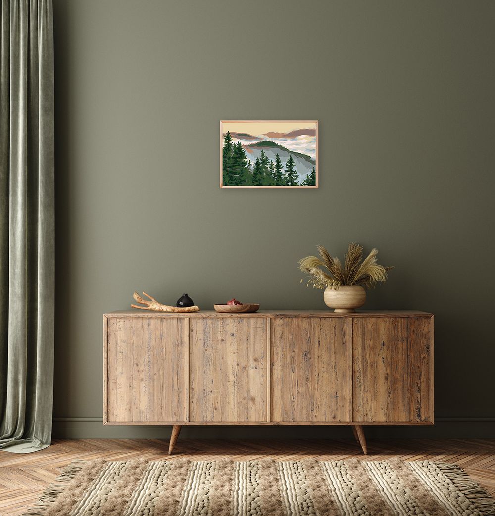 Картина по номерам Фрея, Туманные холмы, 30х20 см