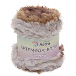Пряжа Astra Premium (Астра Премиум) Артемида Колор / уп.1 мот. по 150 г, 80 м, 02 серо-бежевый секционный