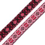 Лента (тесьма) жаккардовая 15.0 мм / 18.29±1 метров, белый, красный, с06418