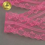 Кружево отделочное в стиле "трикотаж" 40 мм, 150-1 цв.218A ярк.розовый уп.27,4м