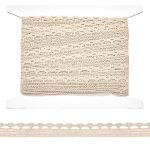 Кружево вязаное (тесьма) 24 мм, 476 бежевый, 13.71 м