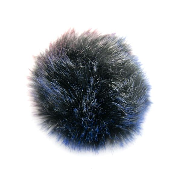 Помпон из искусственного меха 120 мм, 2 синий мультиколор