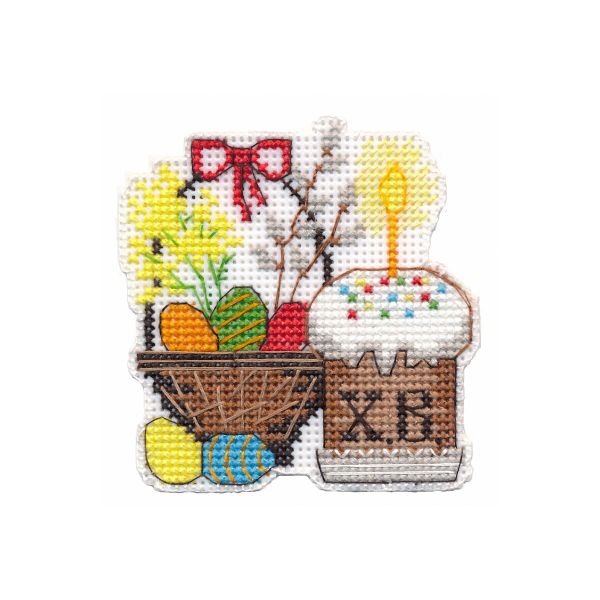 Набор для вышивания нитками Овен, Магнит. Праздничный стол 8х8,4см