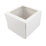 Кондитерская коробка для торта С ОКНОМ + подложка, 26.5х26.5х19 см, S-Chief, BFC-043