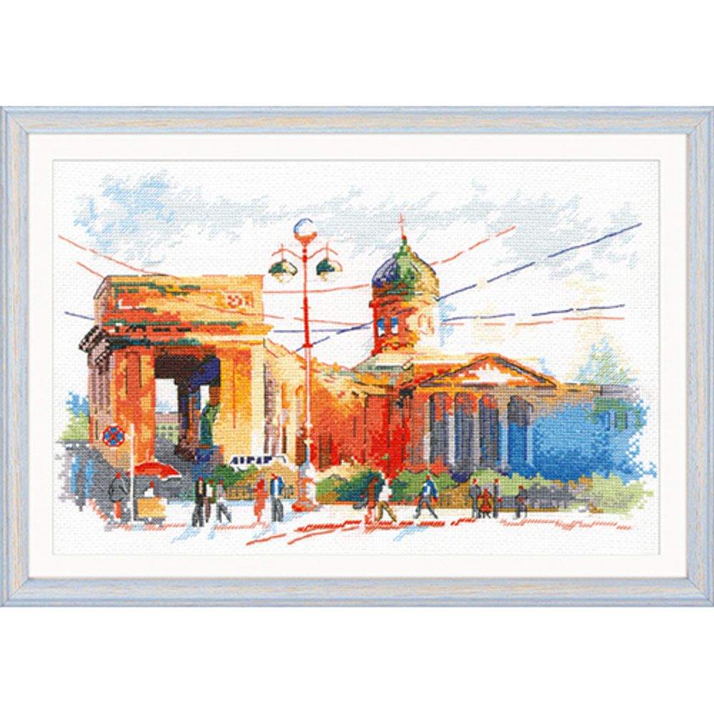 Набор для вышивания нитками Овен, Казанский собор 28х18см