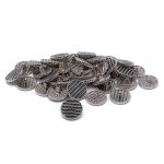 Пуговицы на ножке Твидовая 28L (18мм), металл (Black/S (черный/серебро)), ME-651, 36 шт